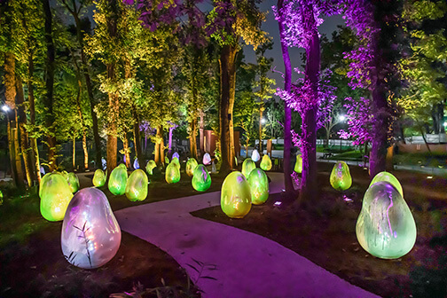 teamLab: Resonating Life in the Acorn Forest (Musashino Woods Park)